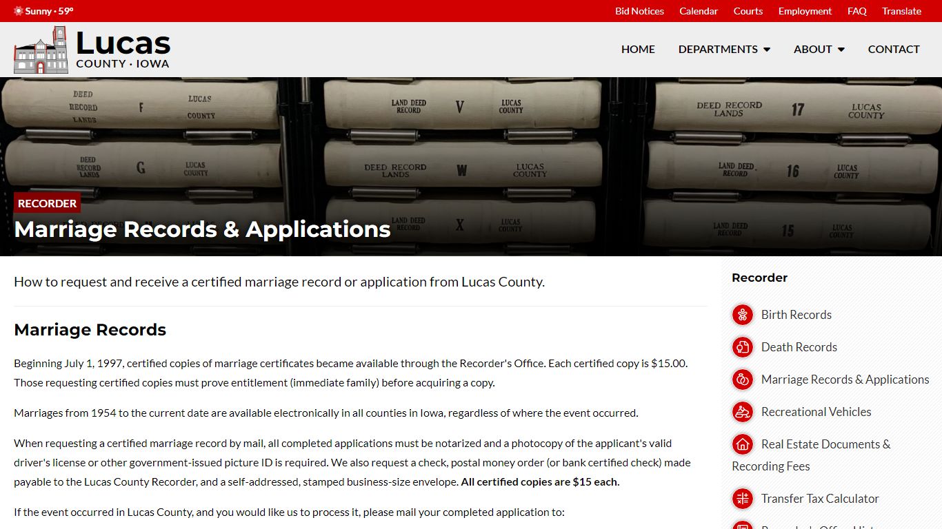Marriage Records & Applications | Lucas County, Iowa